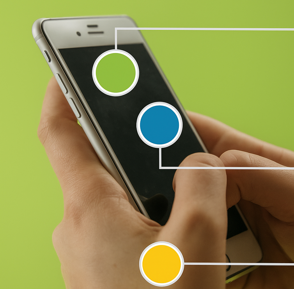 Ett par händer som håller i en telefon